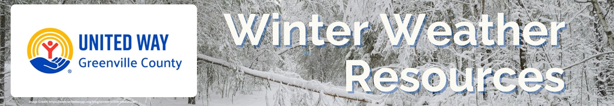 Header Image with Words and Link to United Way Winter Weather Resources
